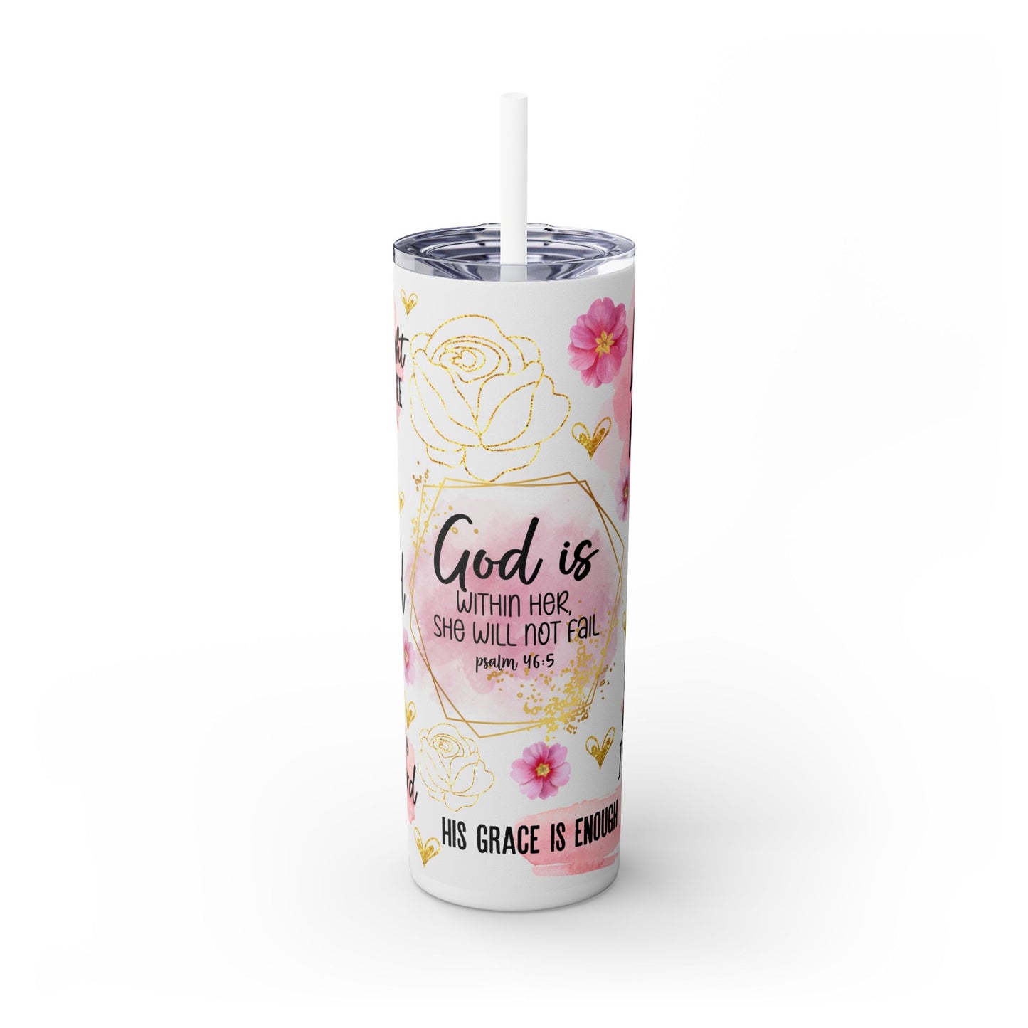 God is within Her Tumbler with Straw, 20oz