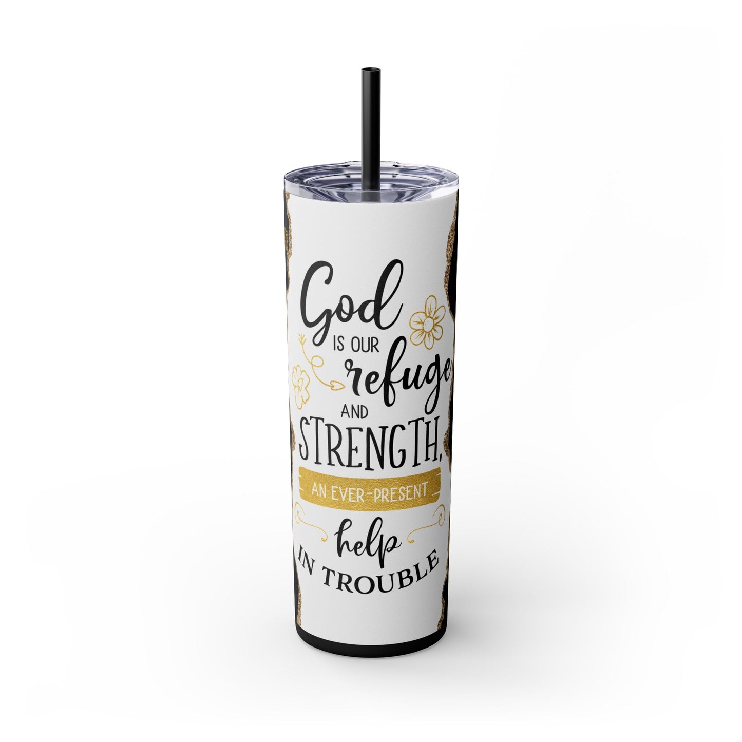 God is our Refugee Tumbler with Straw, 20oz