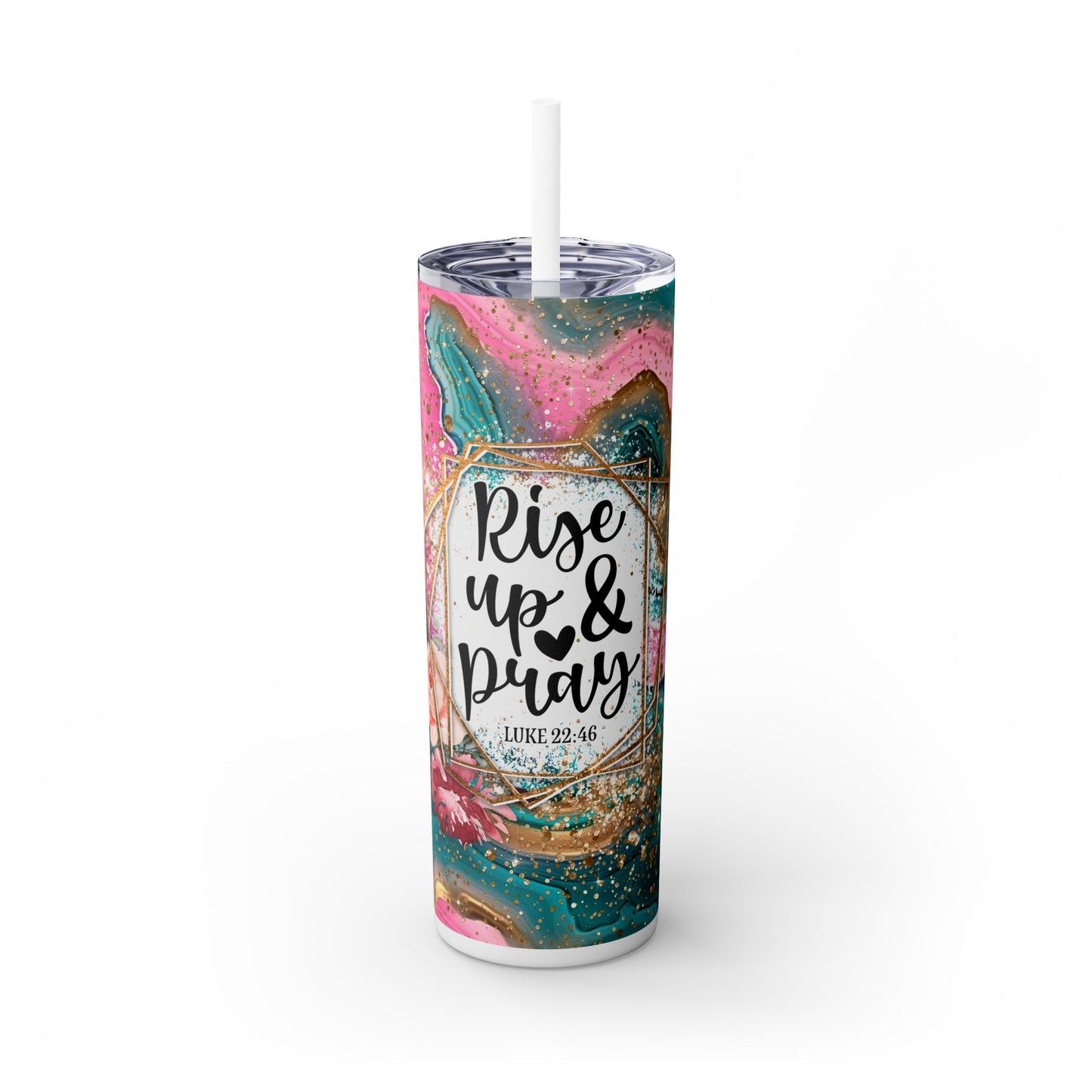 Rise up and Pray Tumbler with Straw, 20oz