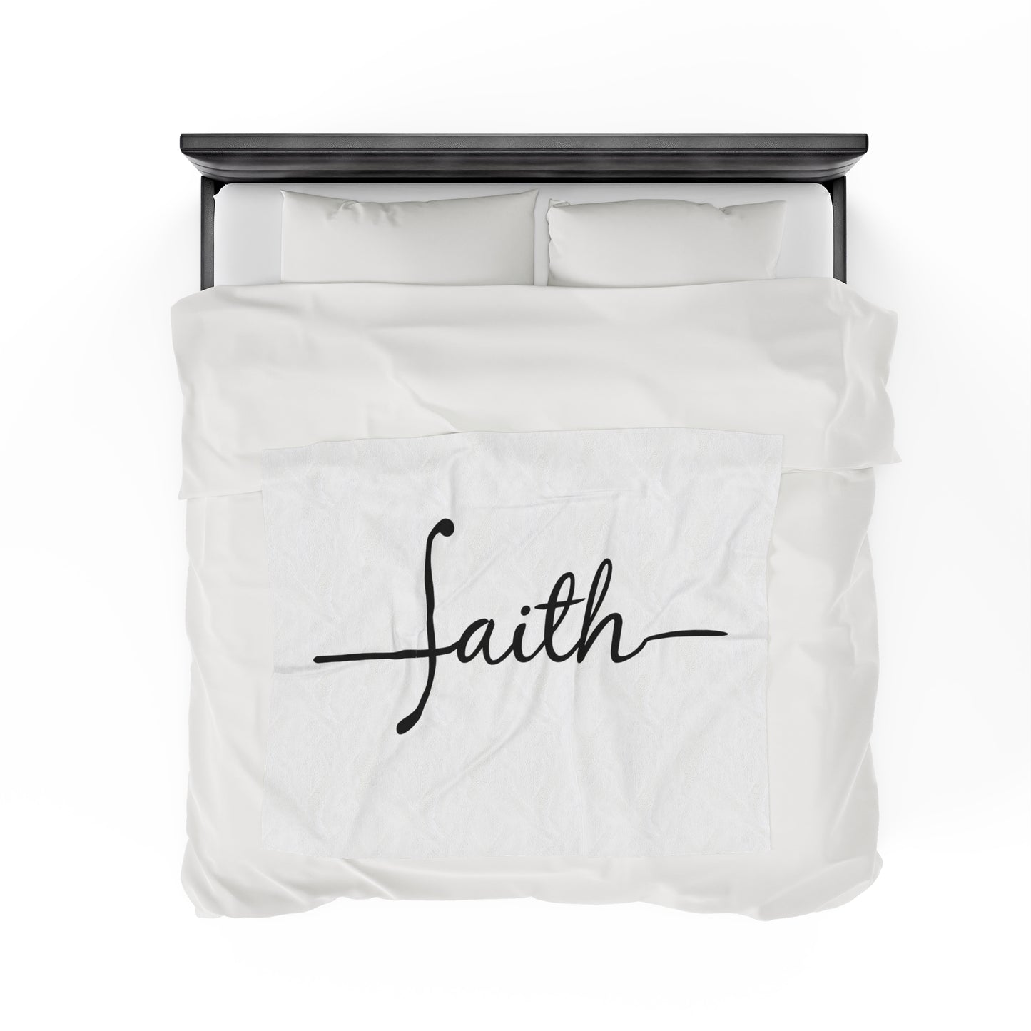 White Faith Velveteen Plush Blanket