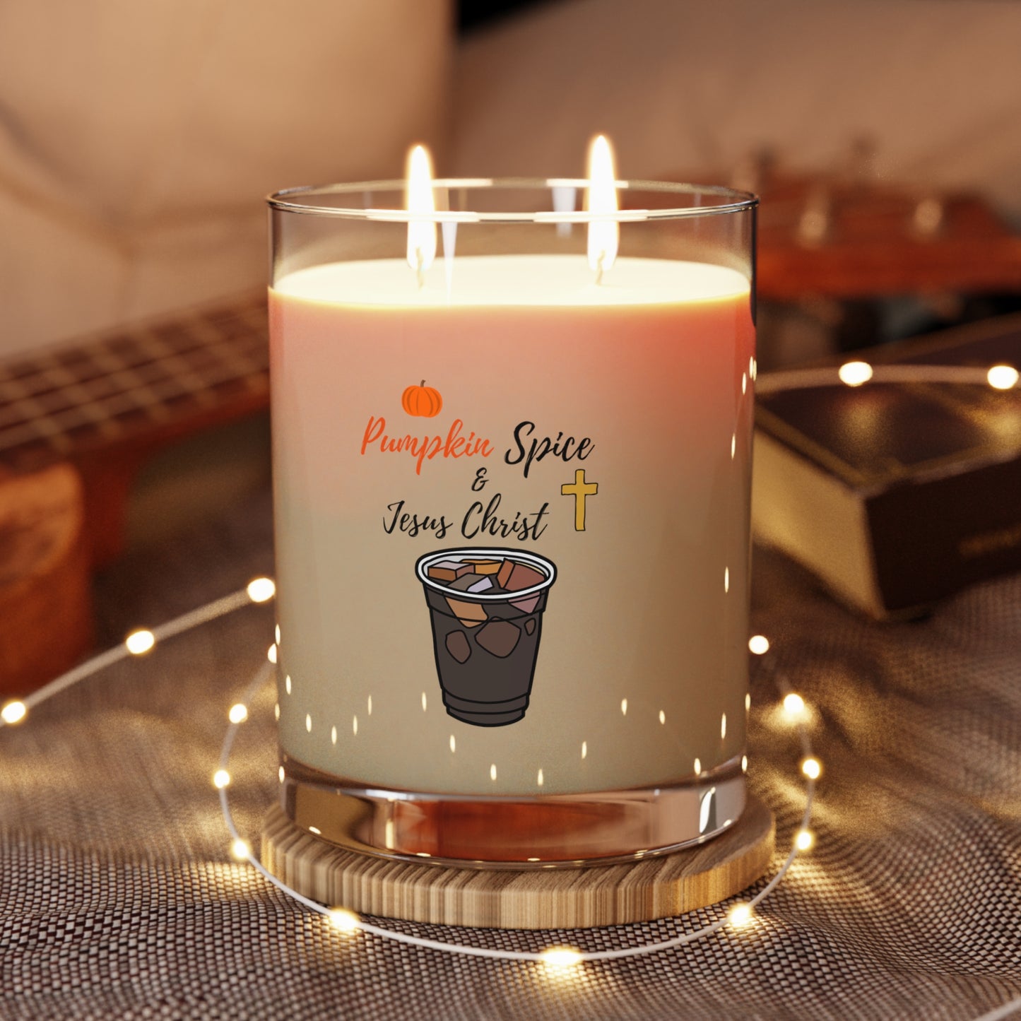 Pumpkin Spice & Jesus Christ Scented Candle - Full Glass, 11oz