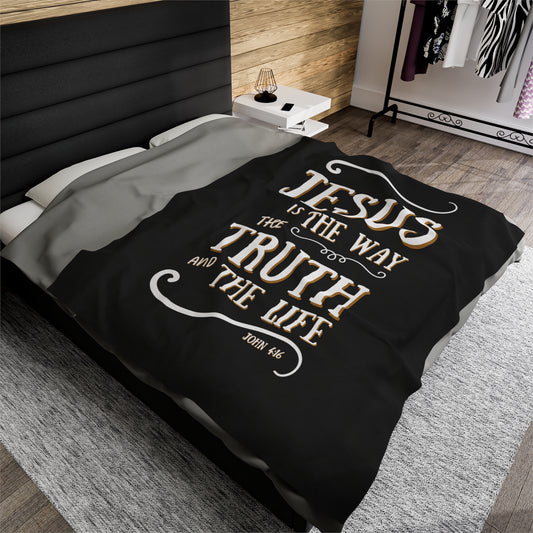 Jesus Is The Way Velveteen Plush Blanket